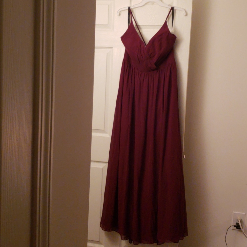 Bill Levkoff Wine Bridesmaid Dress